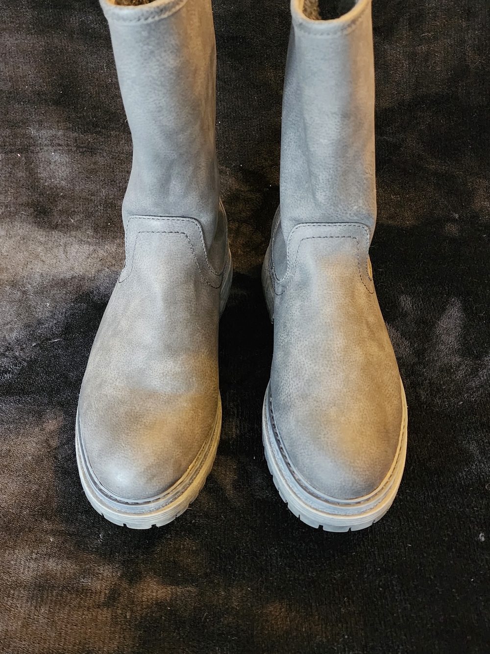 Roxy Autumn Convertible Mid-Calf Back-Zip Sherpa Boots Gray Size 9